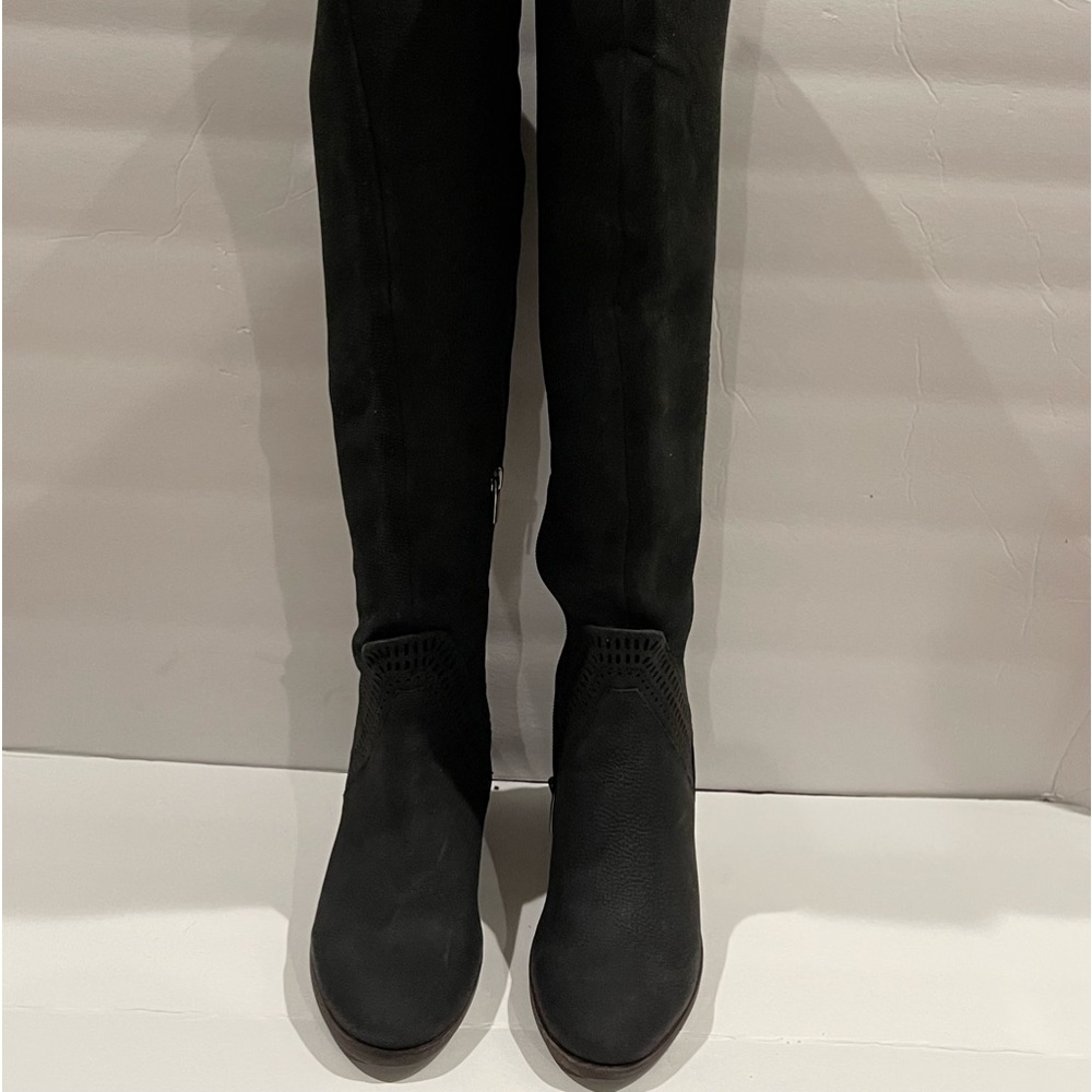 Vince Camuto Karinda Black Genuine Suede Knee High Boots Women's NWT size 5.5